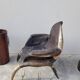 Fauteuil en corne et cuir ancien - 1950s