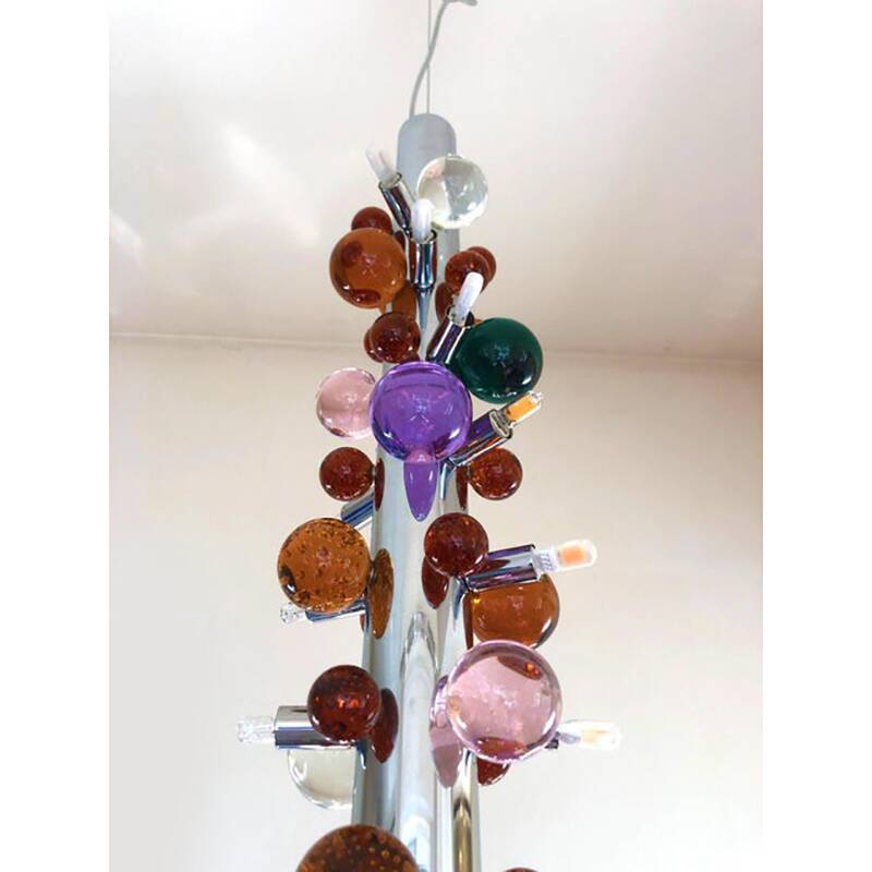 Contemporary Multicolor “Cactus” Murano Glass Sputnik Chandelier