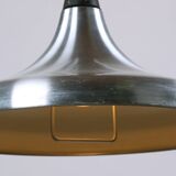 Large German pendant light in chrome metal, Tulip model by Erco 1960.