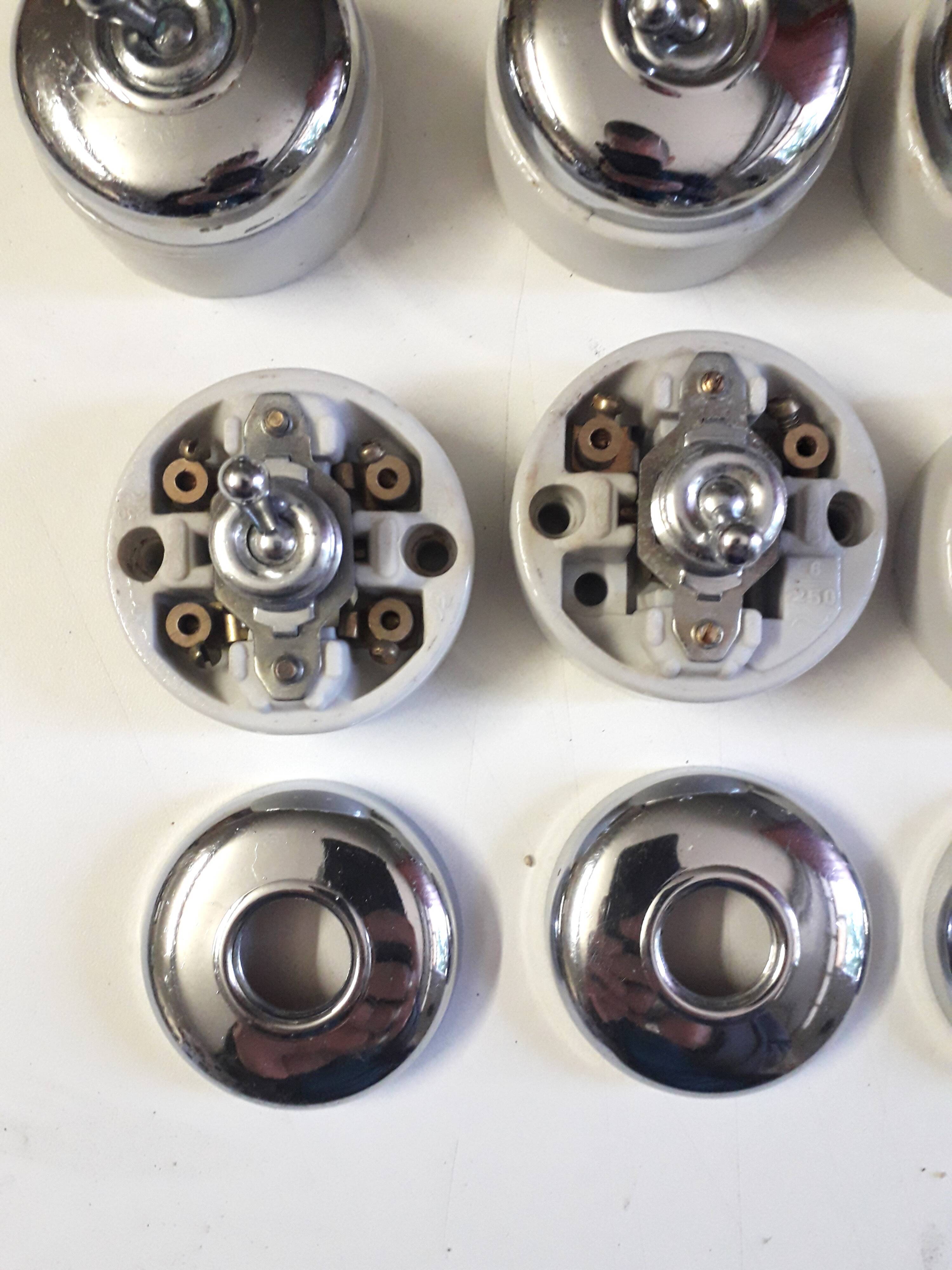Lot of old porcelain switches and sockets