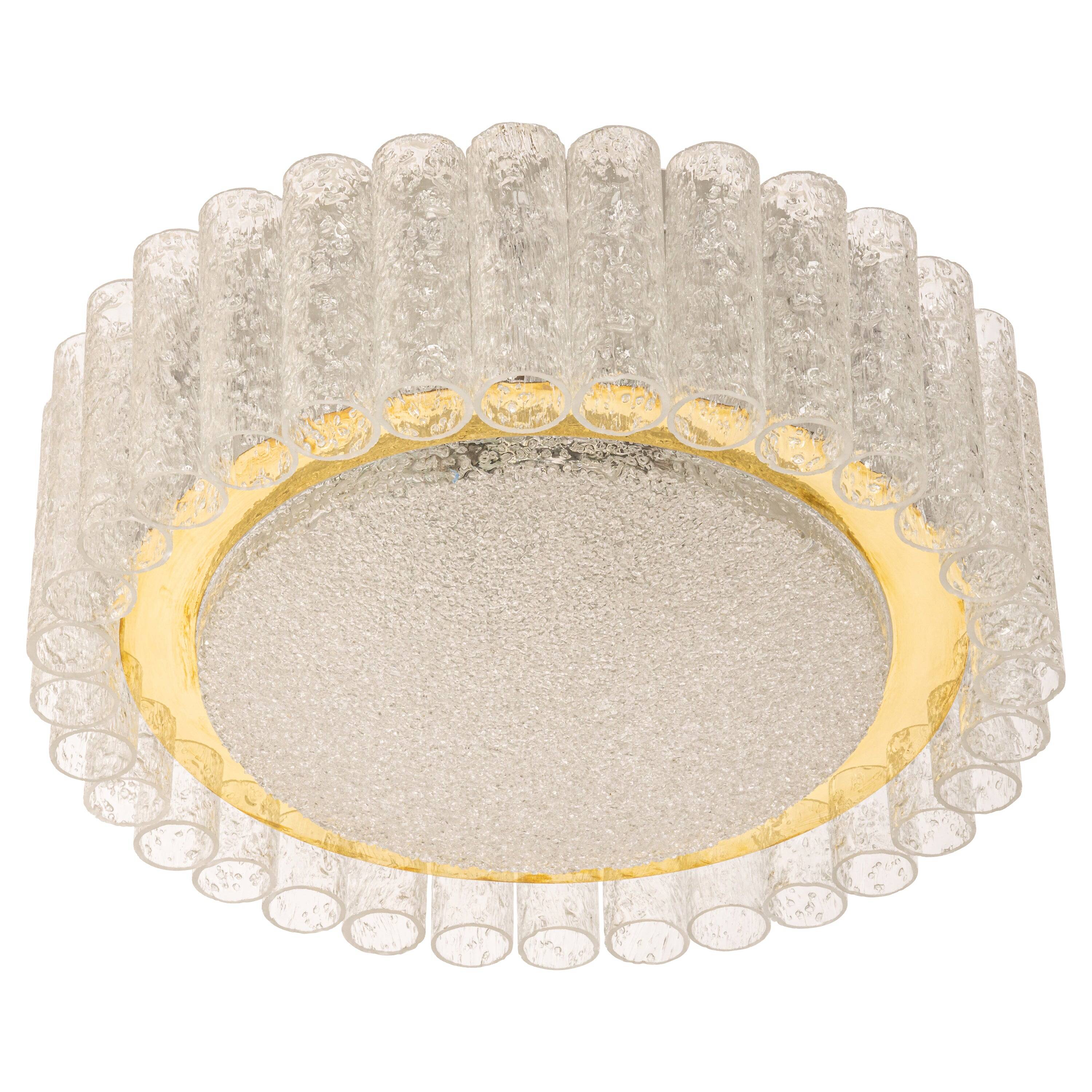 Superb glass tube ceiling light from Murano by Doria, Germany, 1960s.