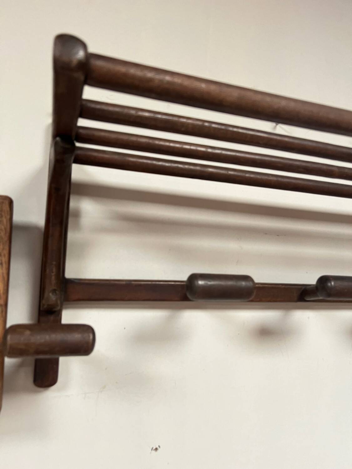 Old oak wall coat rack