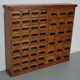 Dutch industrial apothecary cabinet in beech/pine, circa 1950s