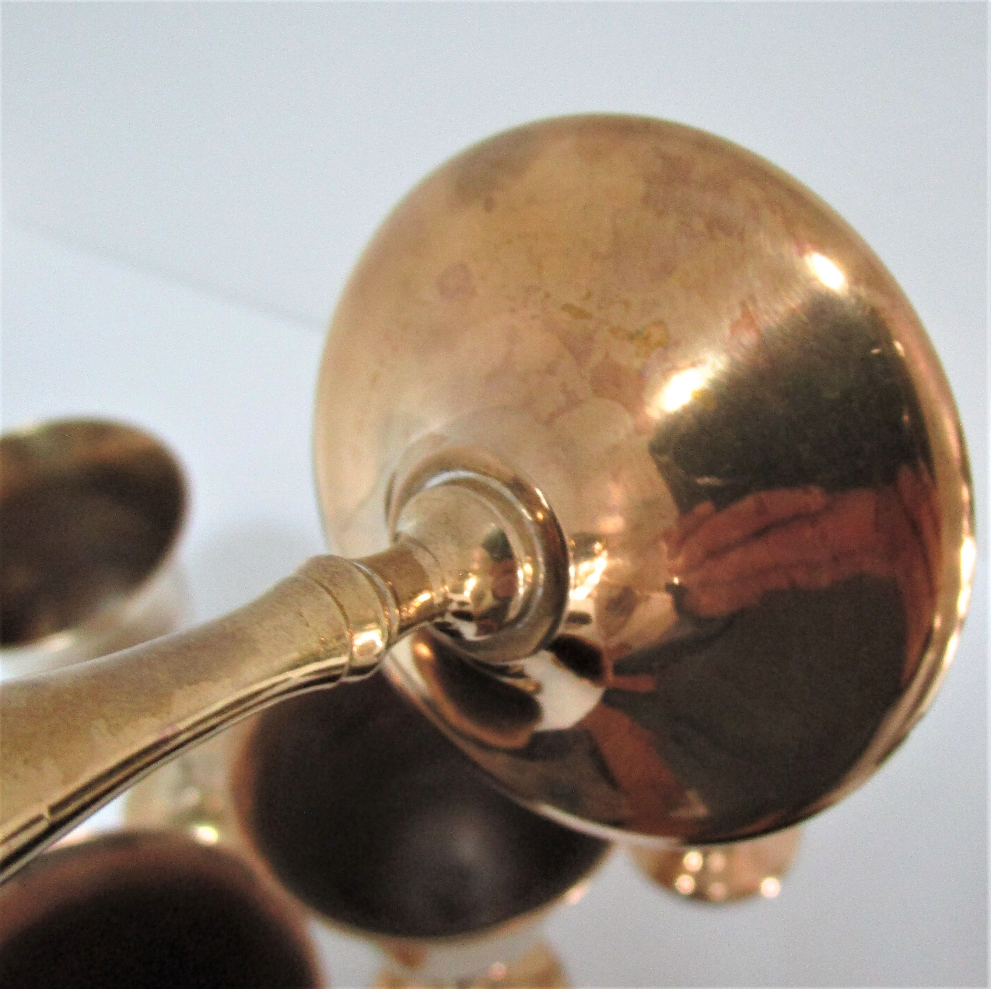 Set of eight vintage solid brass walking glasses