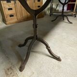 Table oak feet cast iron bistro