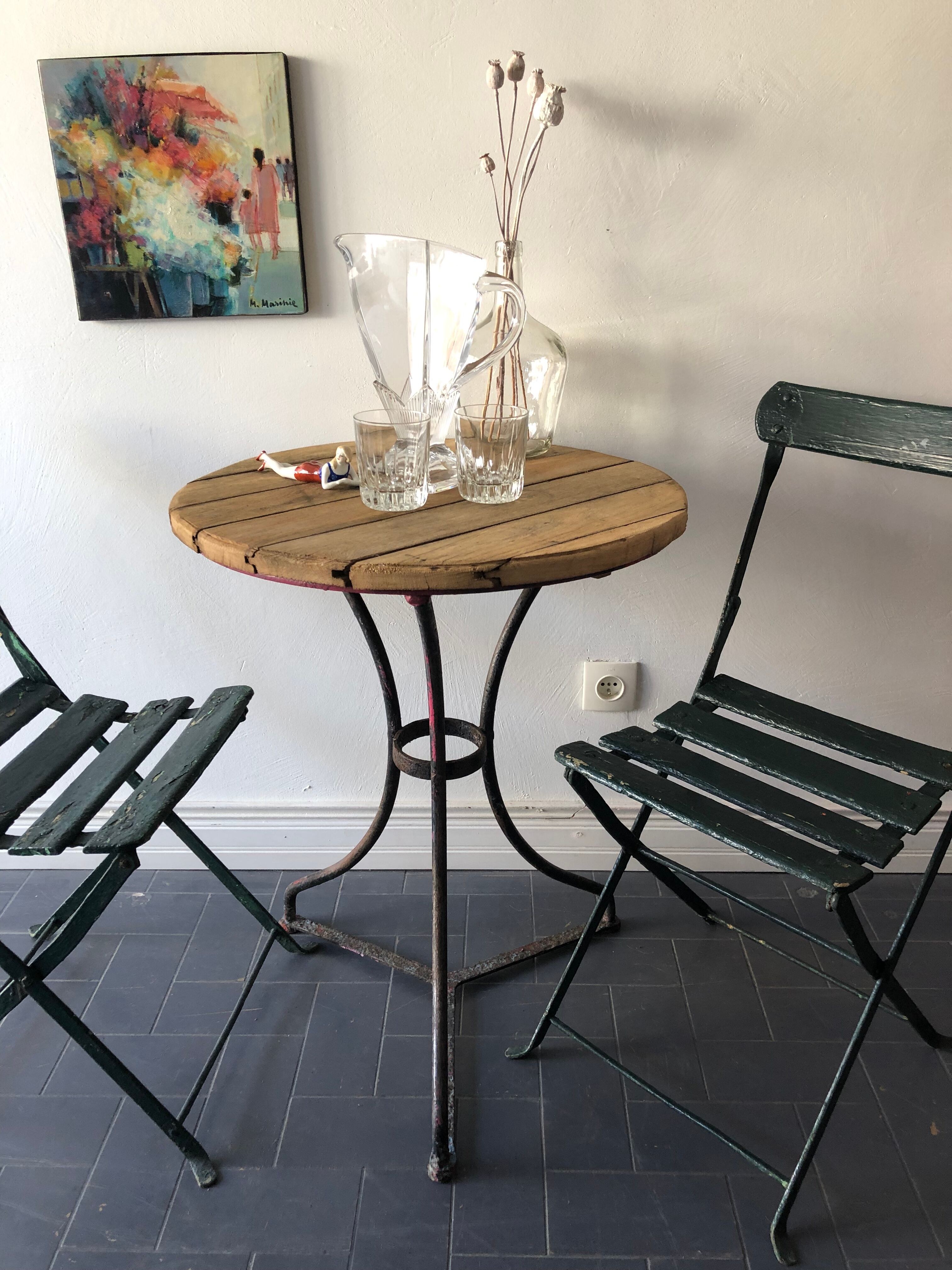 Old bistro table for garden