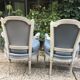Pair of blue Louis XVI style armchairs