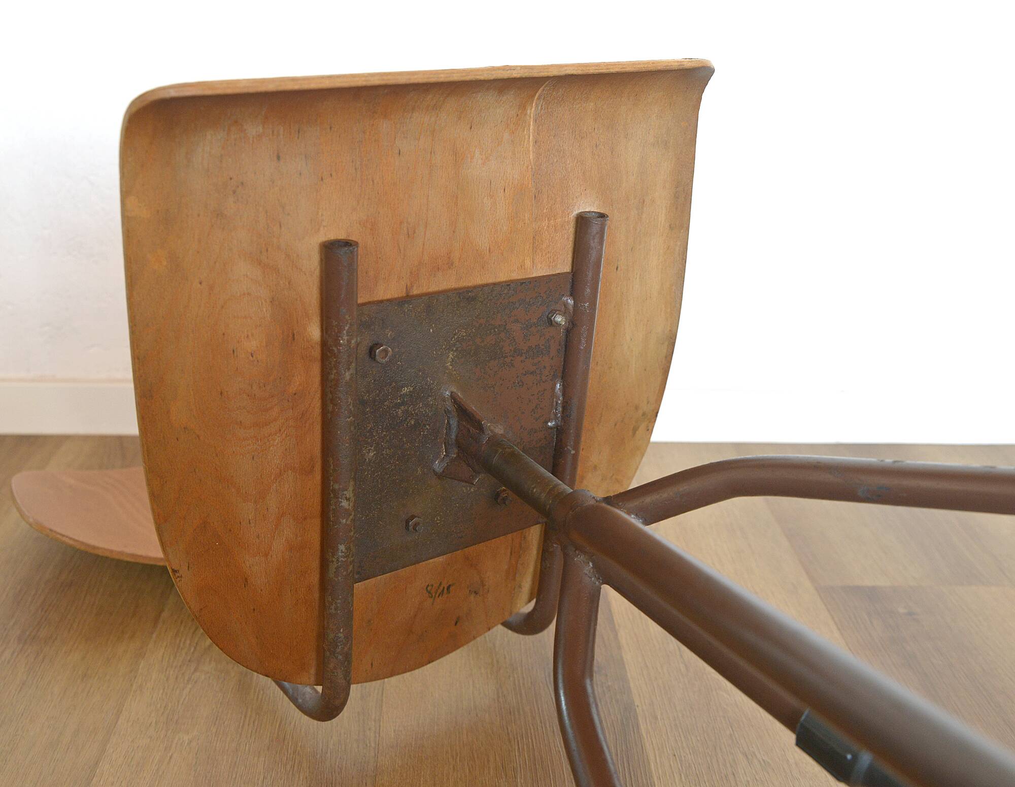 Vintage Office Chair Mid Century Desk Adjustable Swivel Wooden Chair