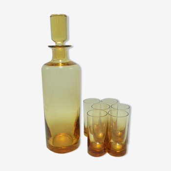 Orange glass liquor service