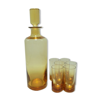 Orange glass liquor service