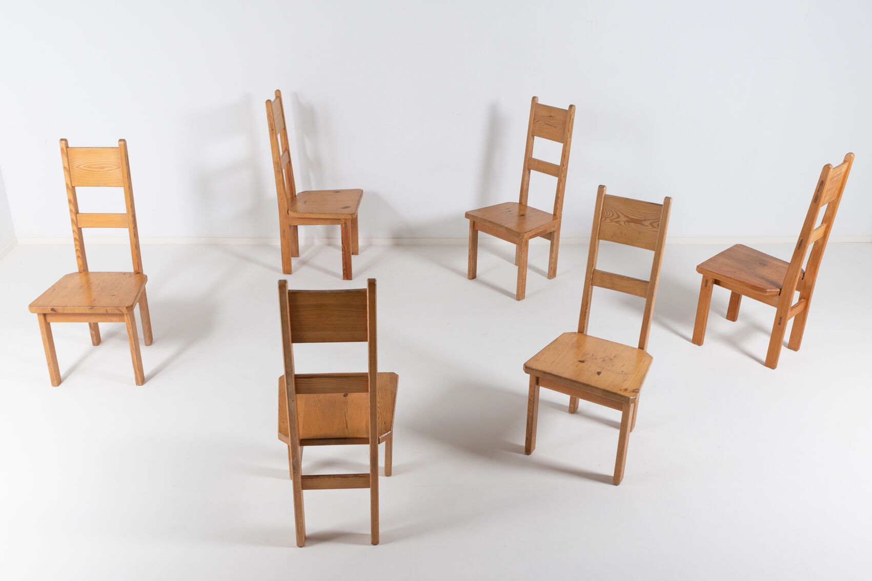 Set of 6 pine chairs by Roland Wilhelmsson for Karl Andersson & Söner Sweden 1960