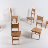 Set of 6 pine chairs by Roland Wilhelmsson for Karl Andersson & Söner Sweden 1960