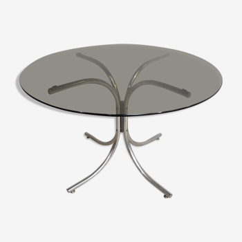 Glass and chrome round table