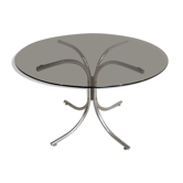 Table ronde en verre et chrome