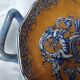 Gien earthenware bowl with handles, Francois I decor, 1860