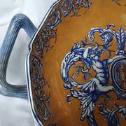 Coupe à anses en faïence Gien décor Francois 1er, 1860