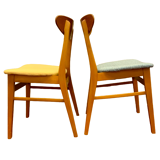 Scandinavian chairs 1960s/70s in solid beech and teak