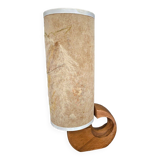 Wooden lamp 1970 sculpture original lampshade