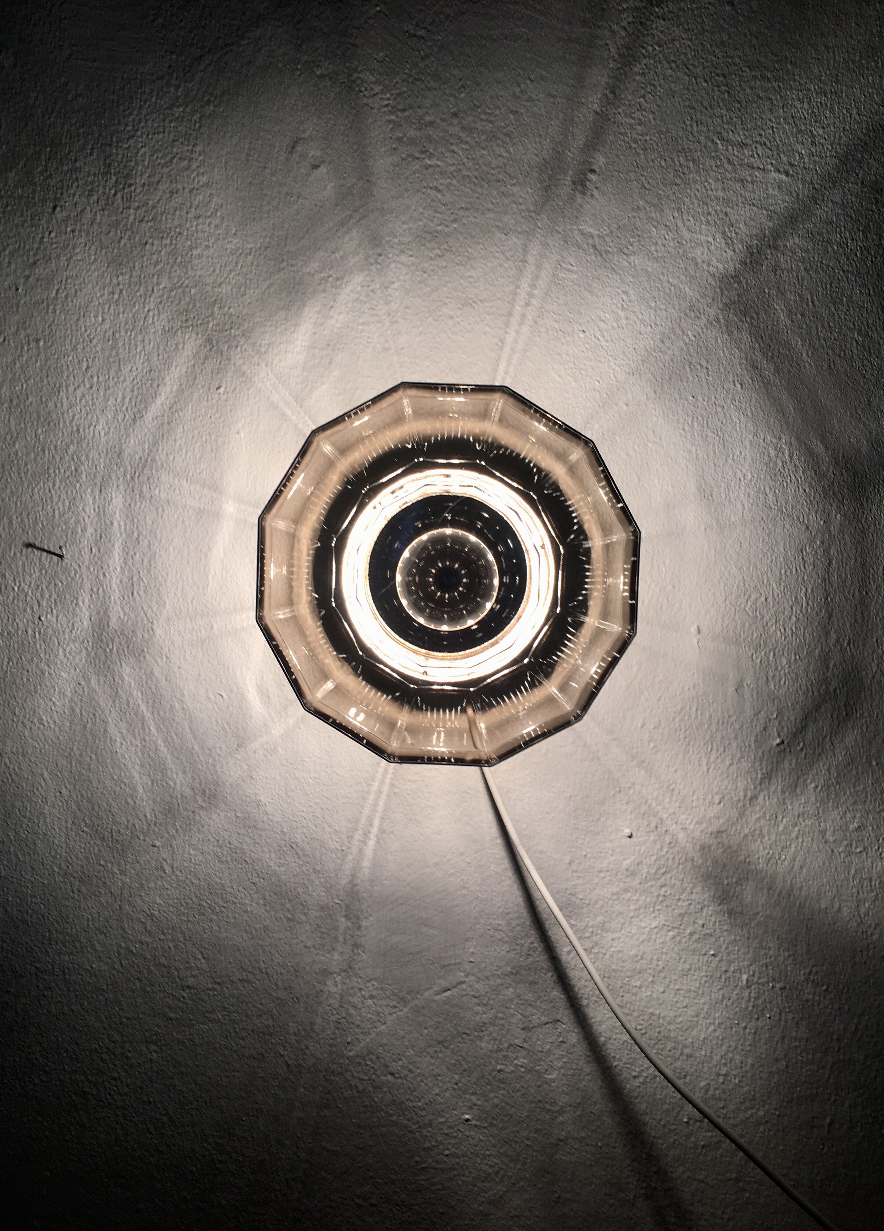 Smoked glass wall lamp or flush light by Hillebrand