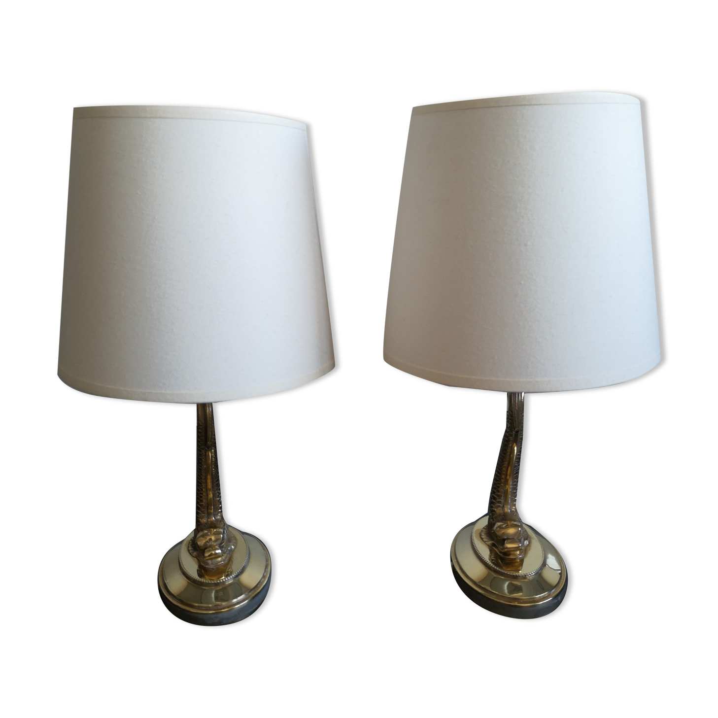 Pair of brass bedside lamp 50s