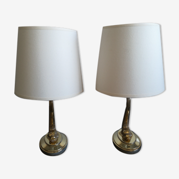 Pair of brass bedside lamp 50s