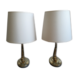 Paire de lampes de chevet en laiton années 50