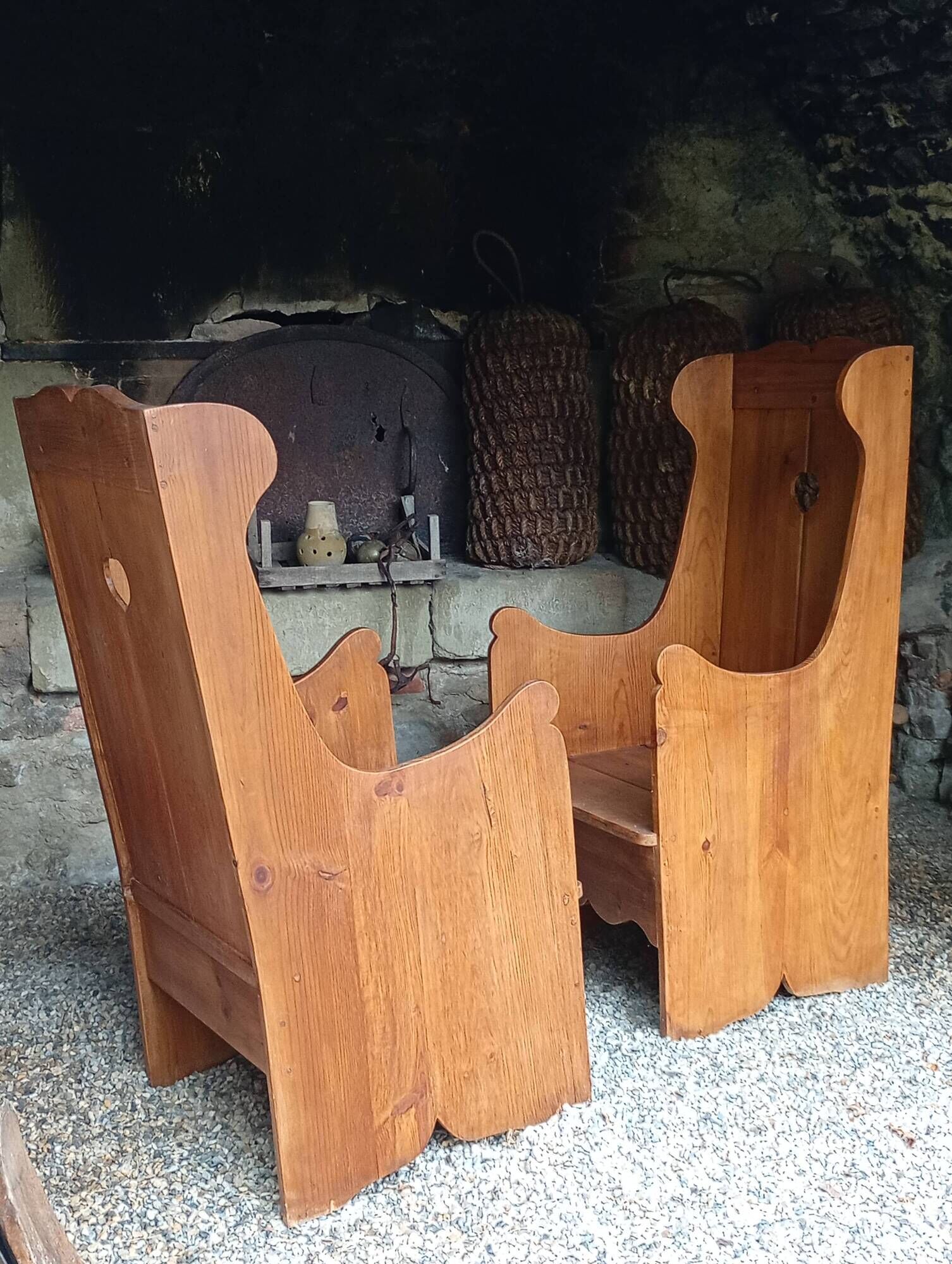 Pair of rustic armchairs