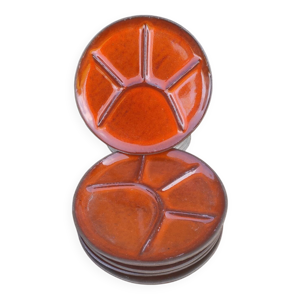 5 assiettes en grès