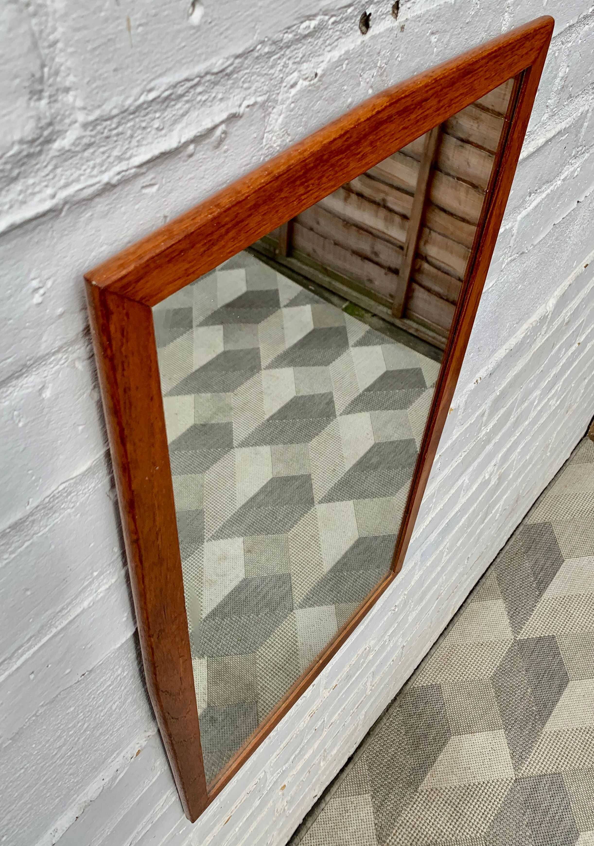 Vintage retro wall mirror rectangular 67x39 cm