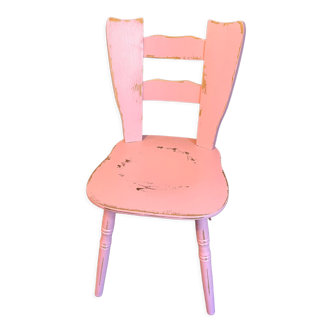Pink patinated farmhouse chair 60s