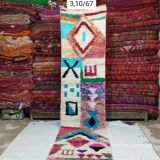 Handmade woolen bohemian Berber runner rug