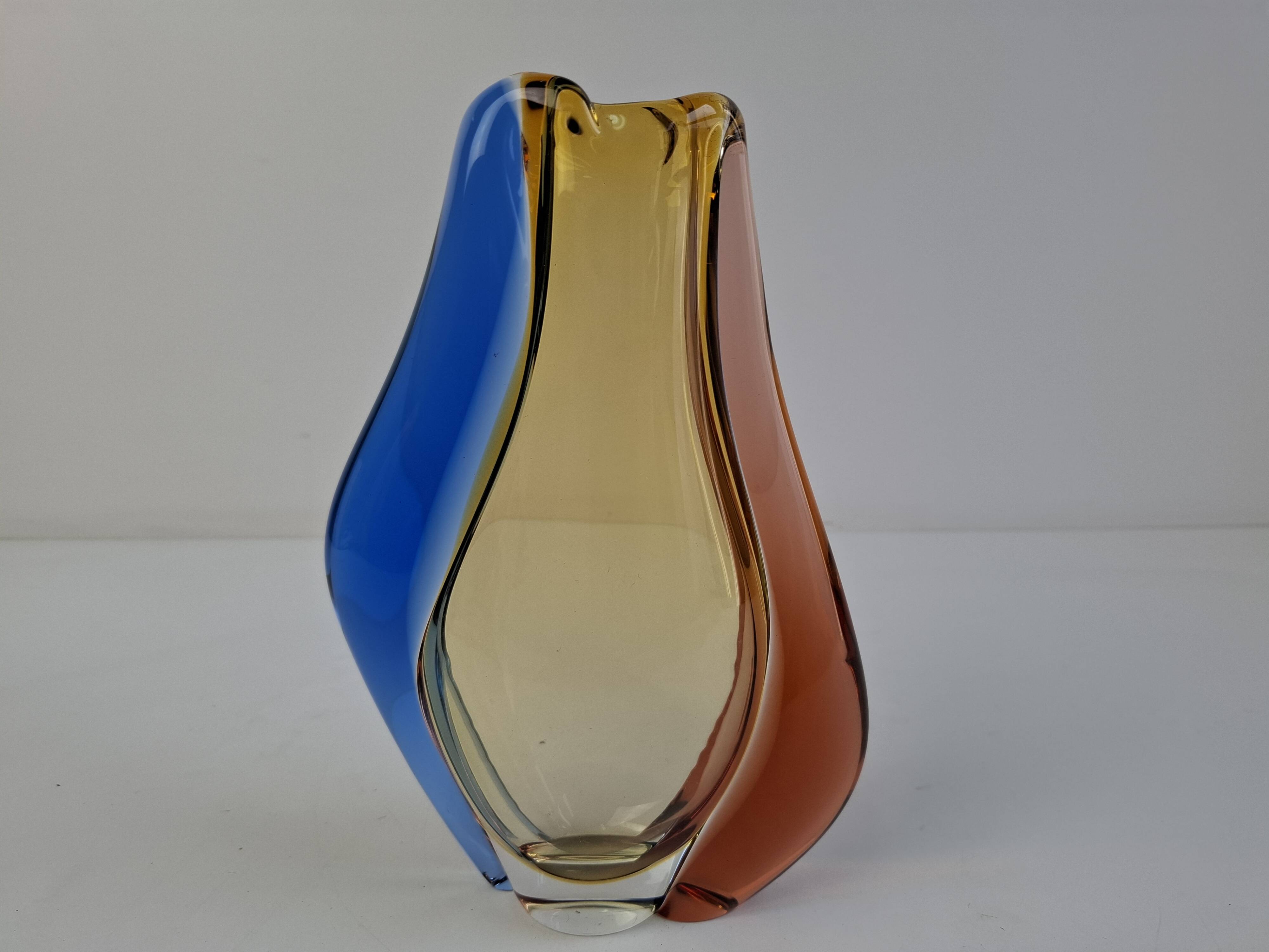 Czech art glass vase by Hana Machovska Mstisov, 1960s
