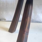 Brutalist solid wood coffee table – 50s/60s