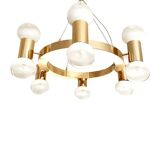 Contemporary luxury ring chandelier with gradient white spheres by simoeng