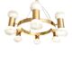 Lustre contemporain de luxe à anneaux avec sphères blanches dégradées par SimoEng