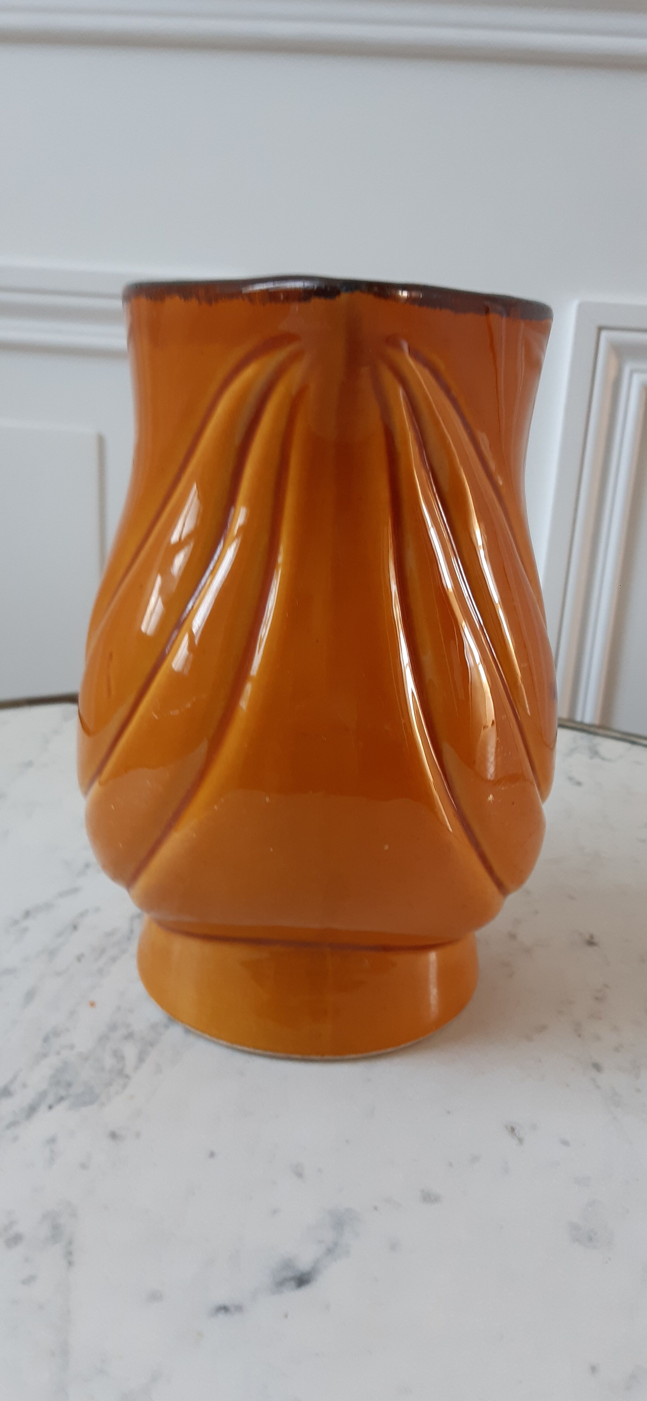 Ceramic pitcher signed Poët Laval Turban 70s