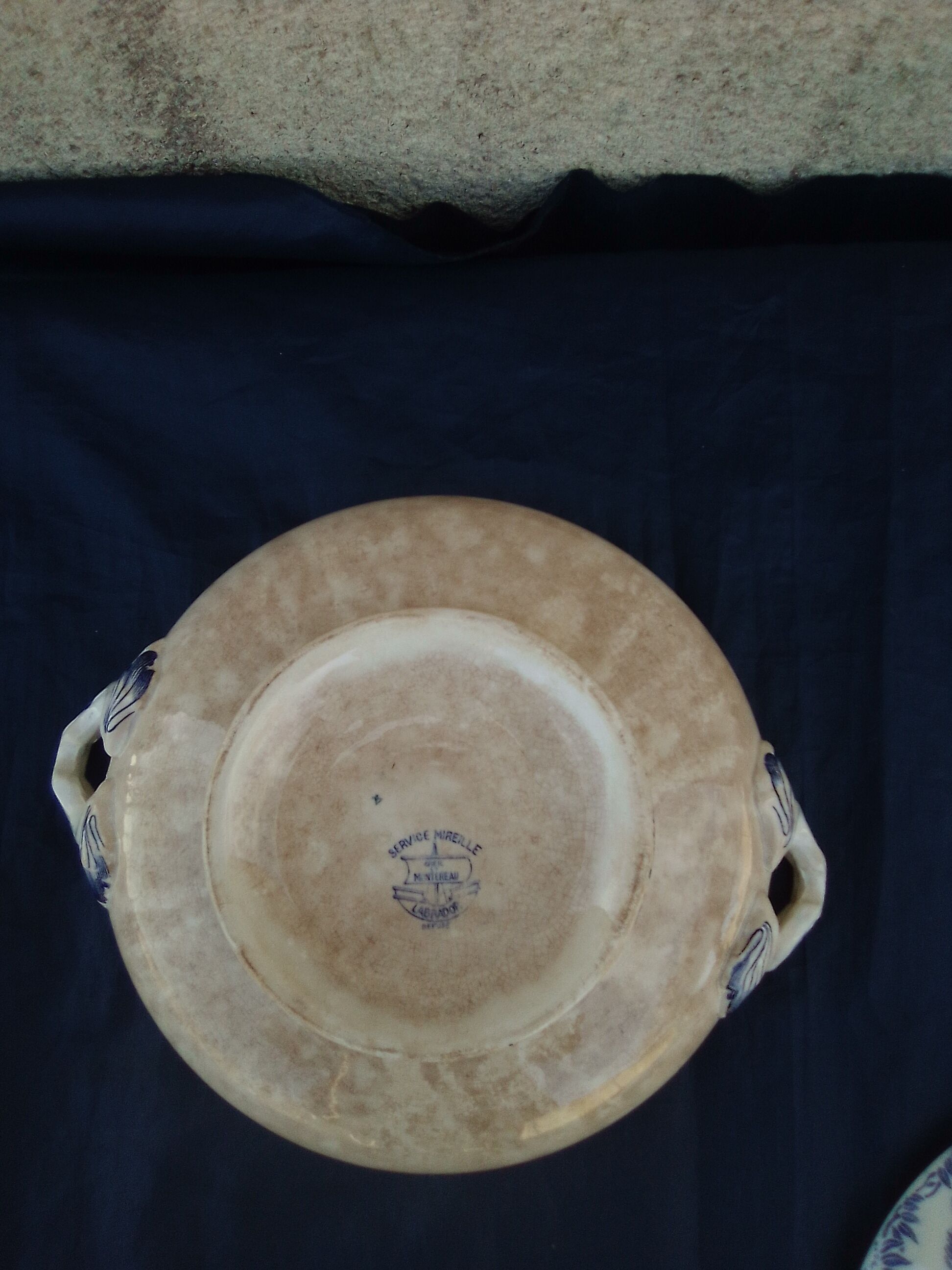 Vegetable in creil and montereau earthenware service mireille labrador diam 19.5 cm