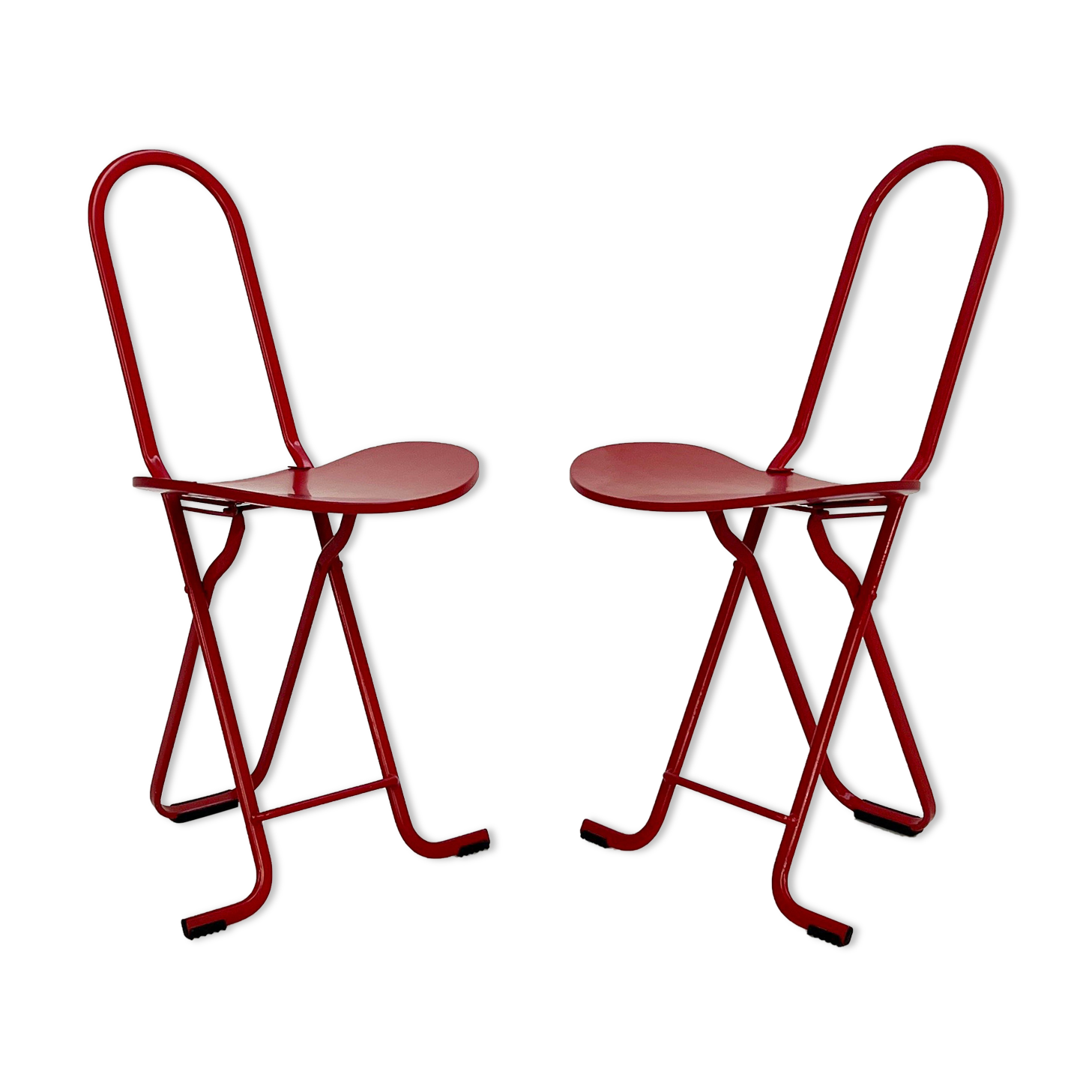 Paire de chaises Dafne rouges par Gastone Rinaldi pour Thema, 1970
