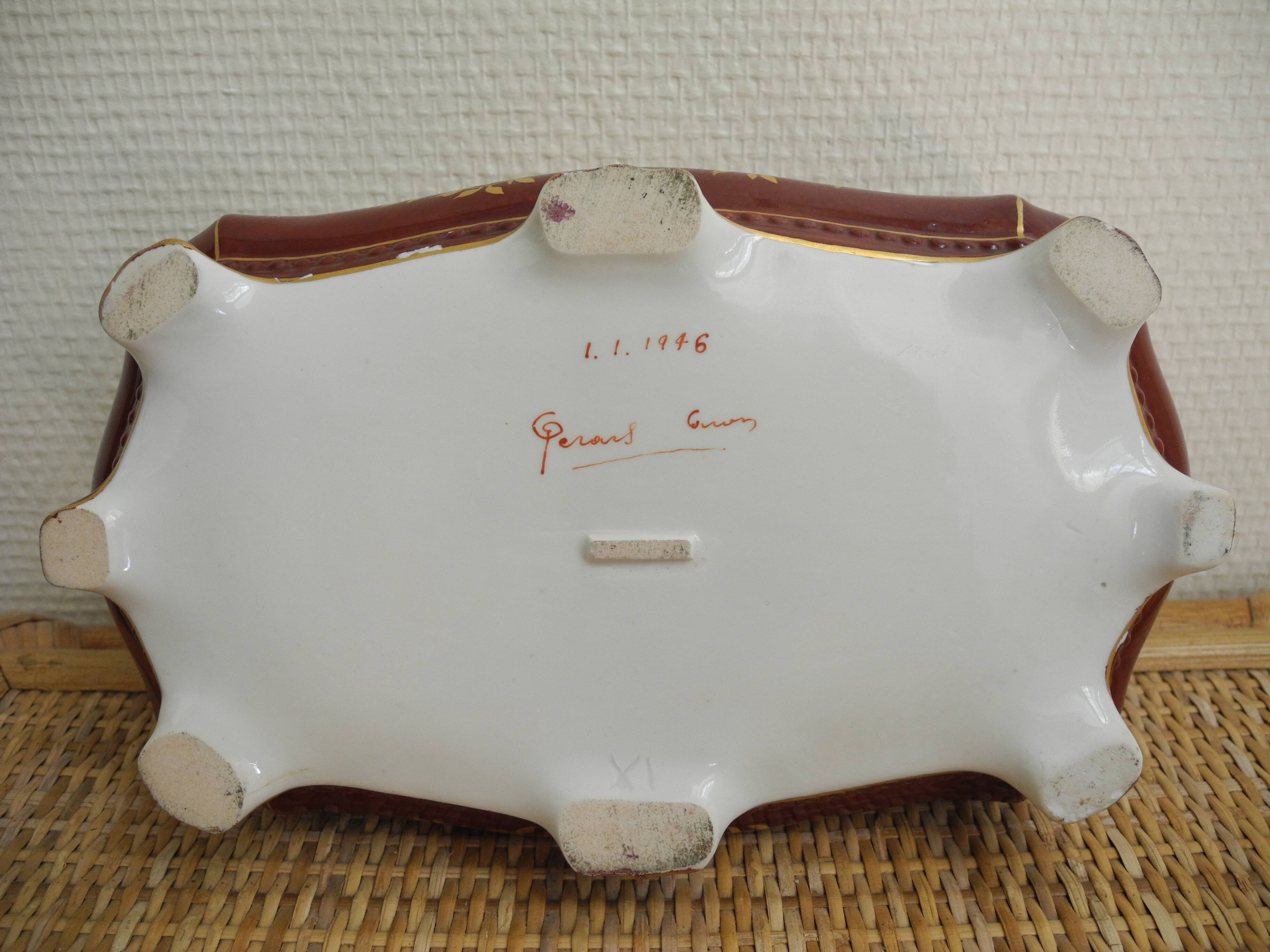 old french earthenware planter 40s