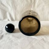 Chromed metal pear - 1 carafe and 6 amber crystal glasses - liquor cellar