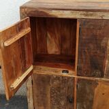 Old wooden cabinet. 8 doors.