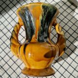 Vase anses orange et vert