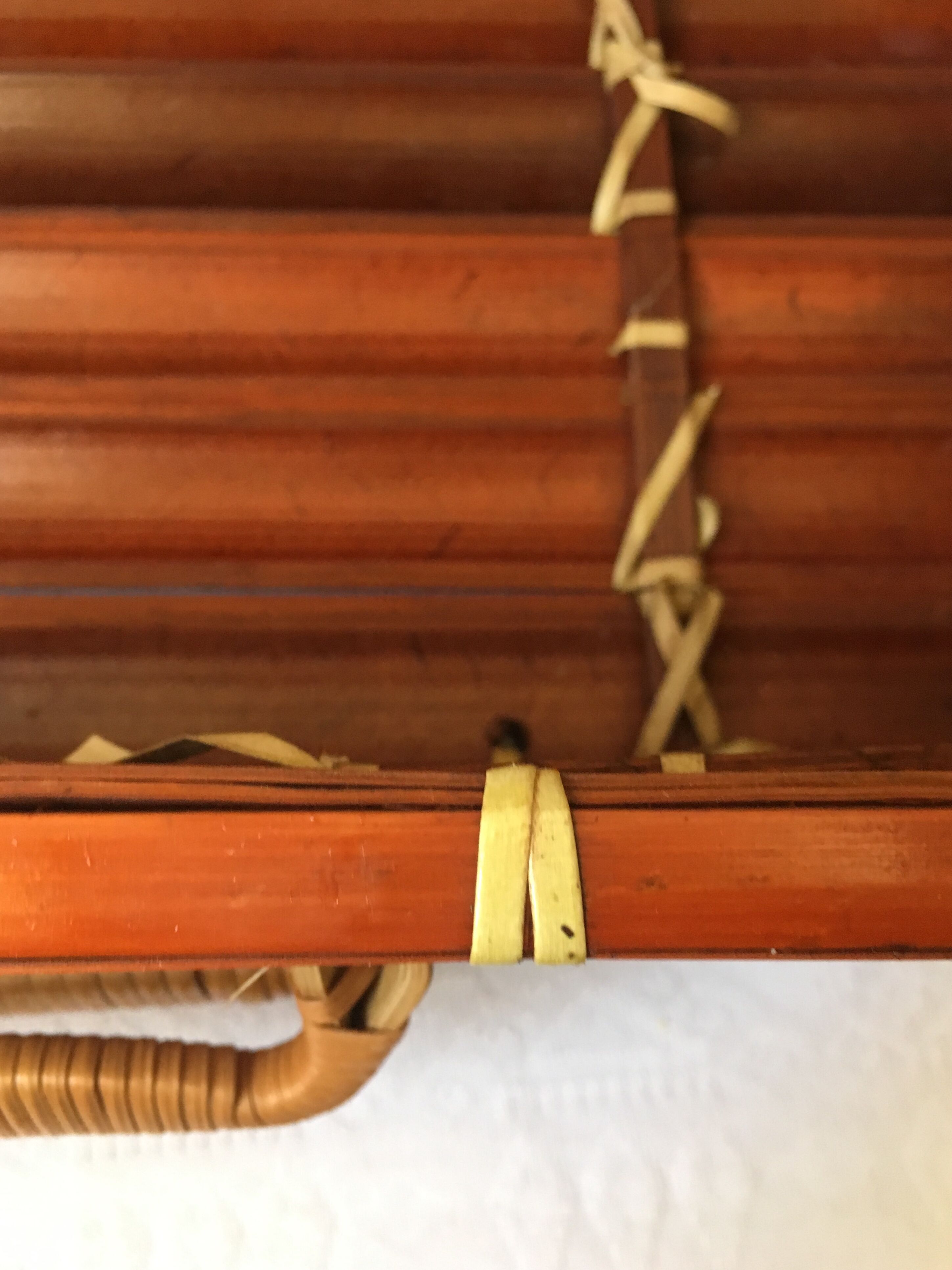 Suitcase in wicker and vintage bamboo