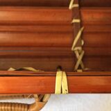 Suitcase in wicker and vintage bamboo