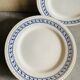 Assiettes blanche vintage à décor bleu