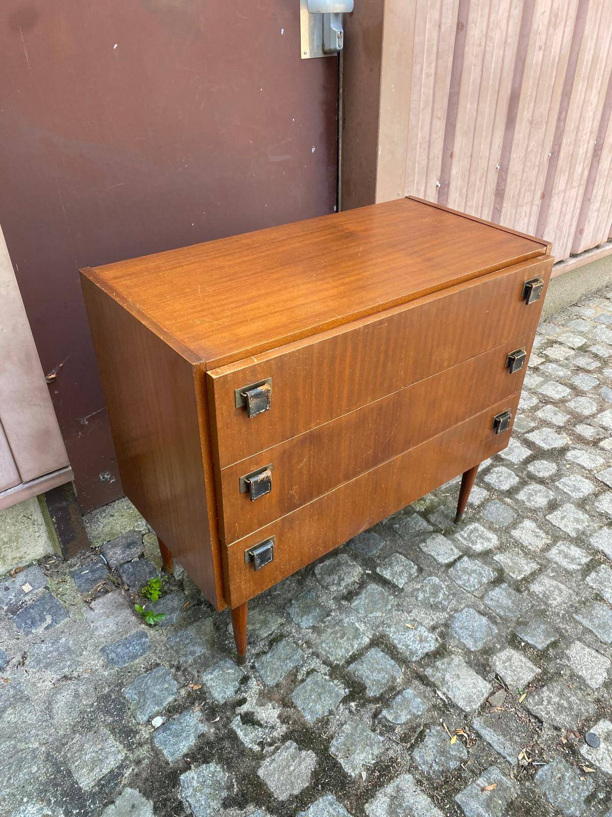 Commode scandinave Mid-Century Modern en bois 1950 3 tiroirs