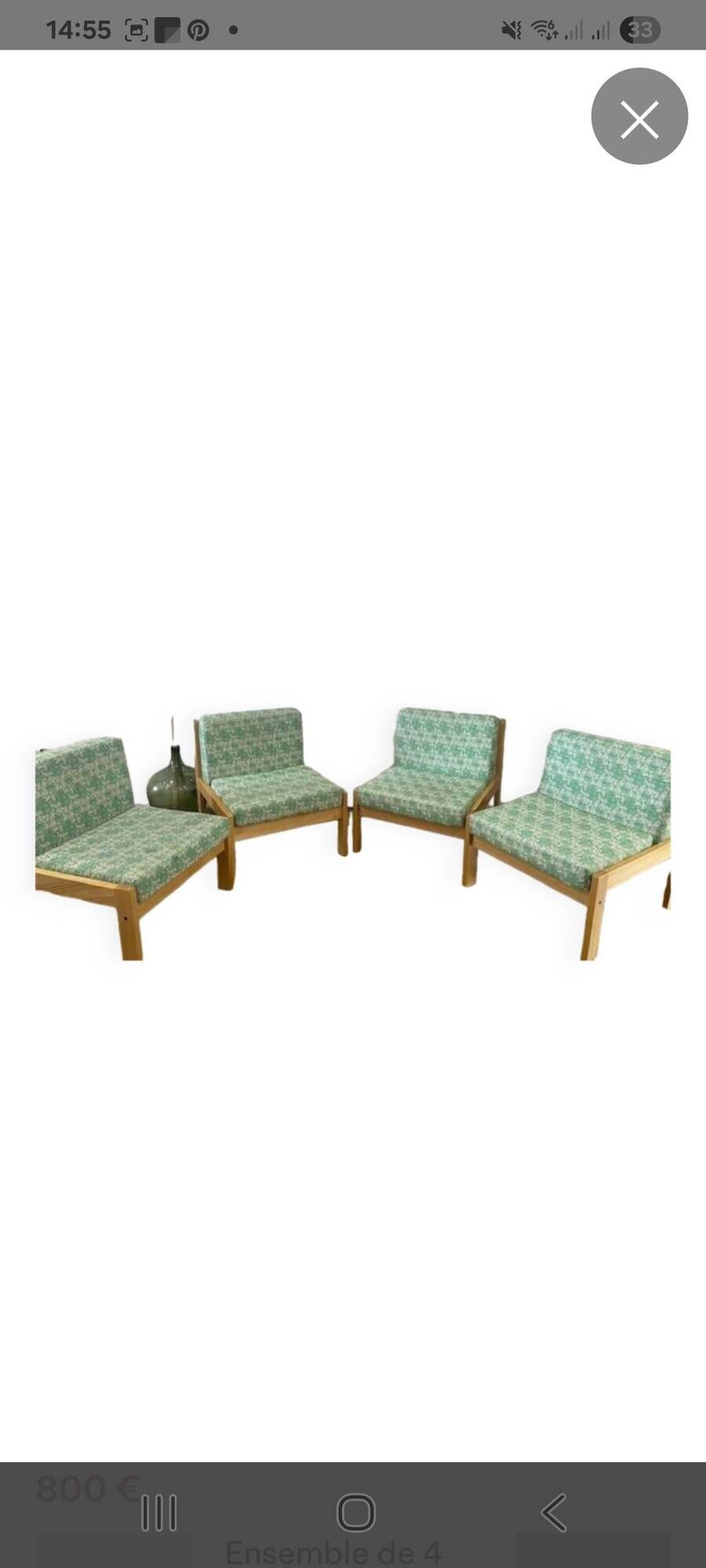 Ensemble de 4 fauteuils type chauffeuse de la marque baumann