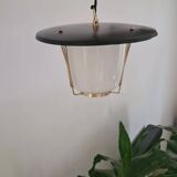 Vintage suspension sheet brass opaline glass