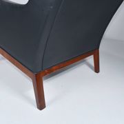 Leather armchair and footstool by Kai Lyngfeldt-Larsen. Denmark 1960s