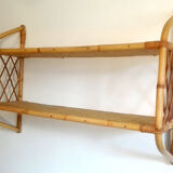 Rattan wall shelf